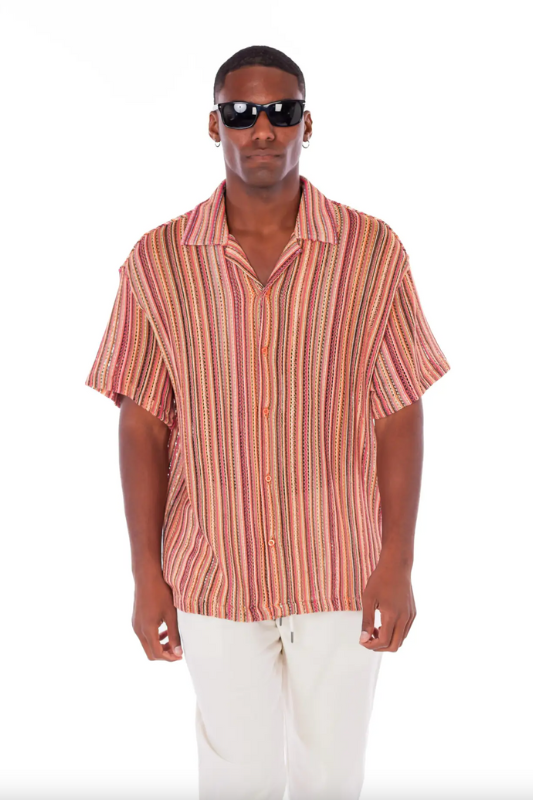 Cooper Stripe Crochet Shirt